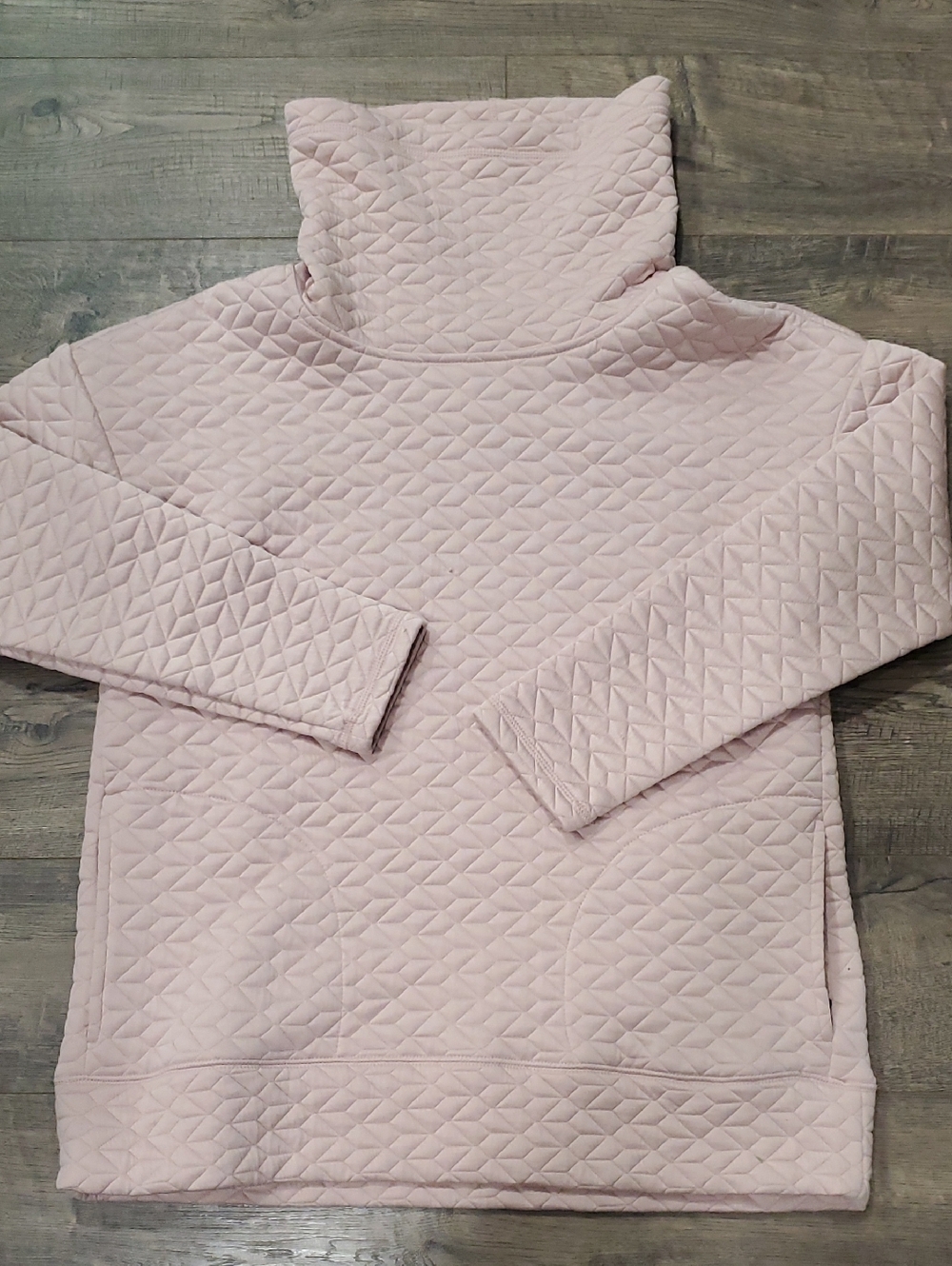 RBX Quilted Cowl Neck Sweater in Light Pink